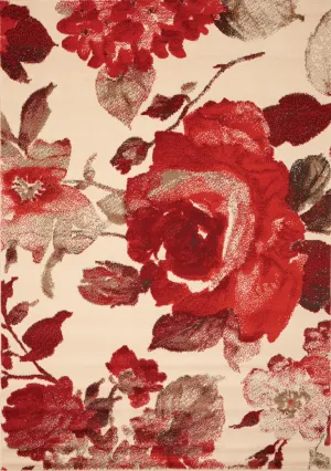 Fiona 5'3" X 7'4" Vintage Rug - Cream Red Area Rug