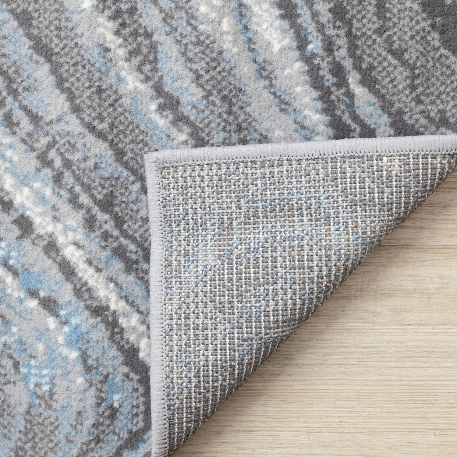Functional Modern Area Rug - Blue Grey - 7' X 10'