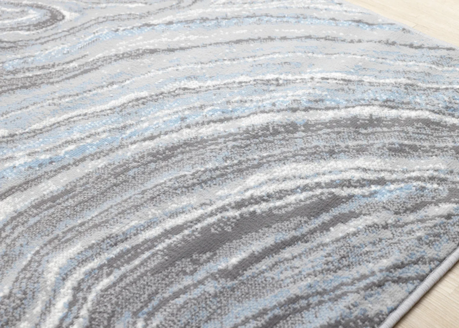 Functional Modern Area Rug - Blue Grey - 7' X 10'