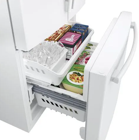 GE White Counter-Depth French Door Refrigerator (18.6 Cu. Ft.) - GWE19JGLWW