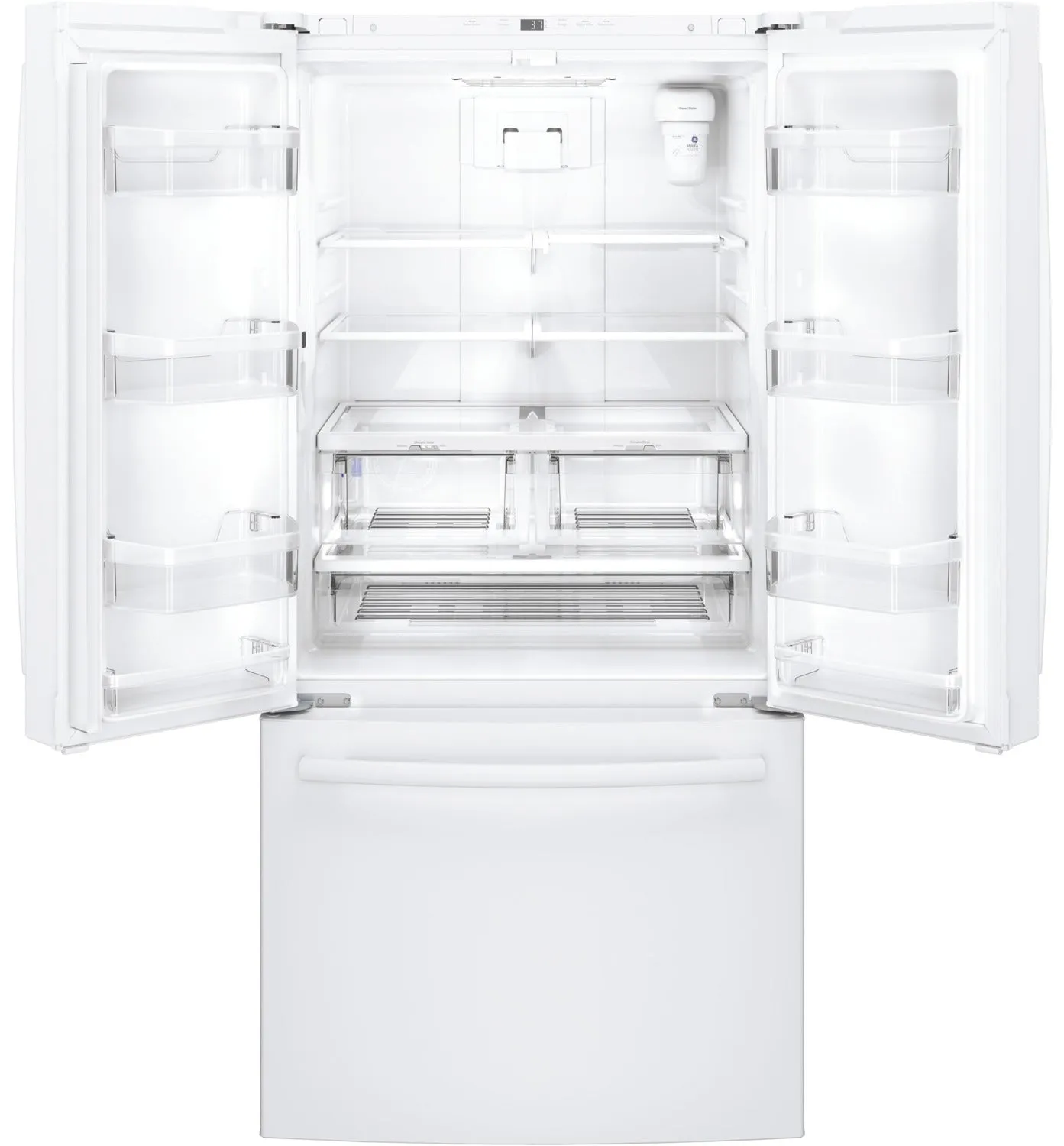 GE White Counter-Depth French Door Refrigerator (18.6 Cu. Ft.) - GWE19JGLWW