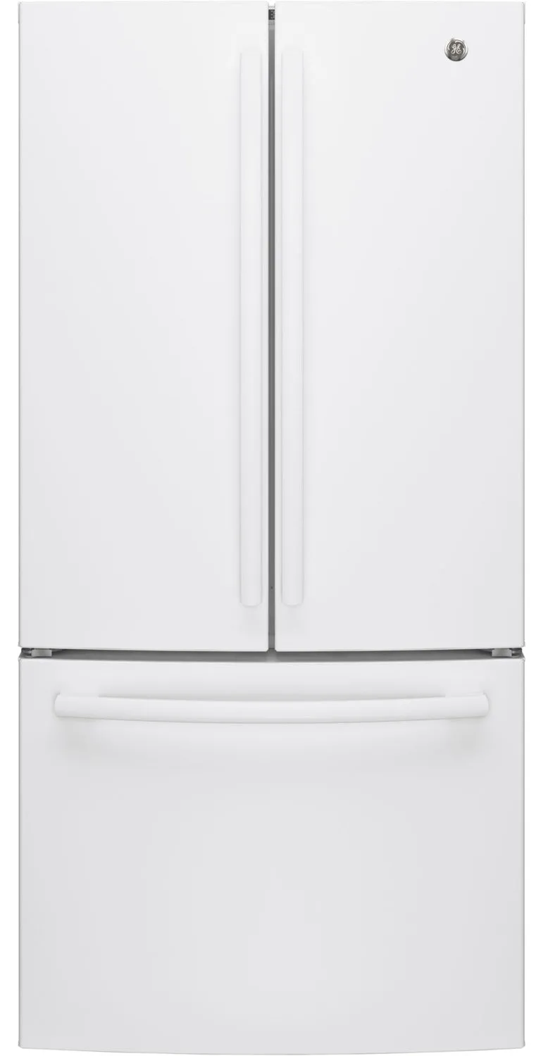GE White Counter-Depth French Door Refrigerator (18.6 Cu. Ft.) - GWE19JGLWW