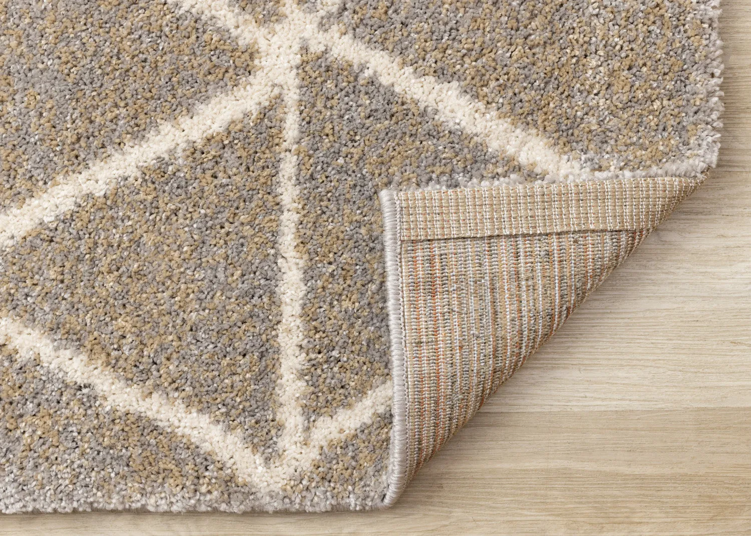 Halle Casual Contemporary Trellis Area Rug - Greige Cream - 5' X 8'