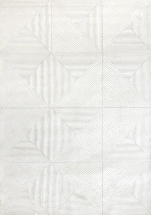 Hillary Neutral Diamonds Area Rug - Cream - 7' X 10'