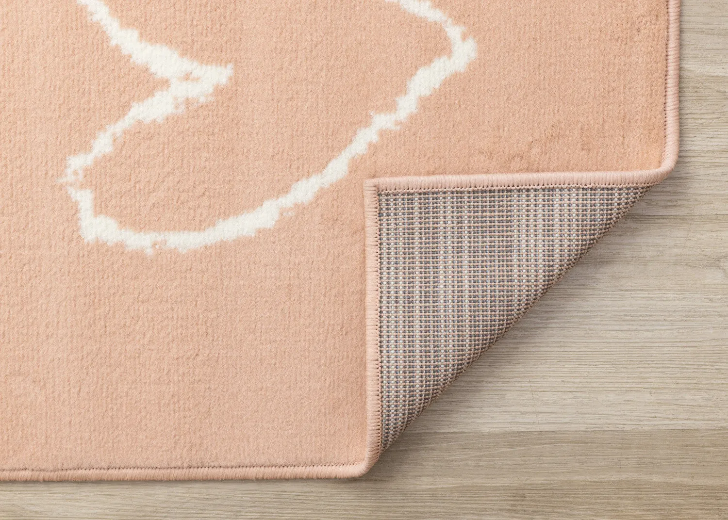 Kids Playing Board Area Rug - Pink Cream - 5' X 8'