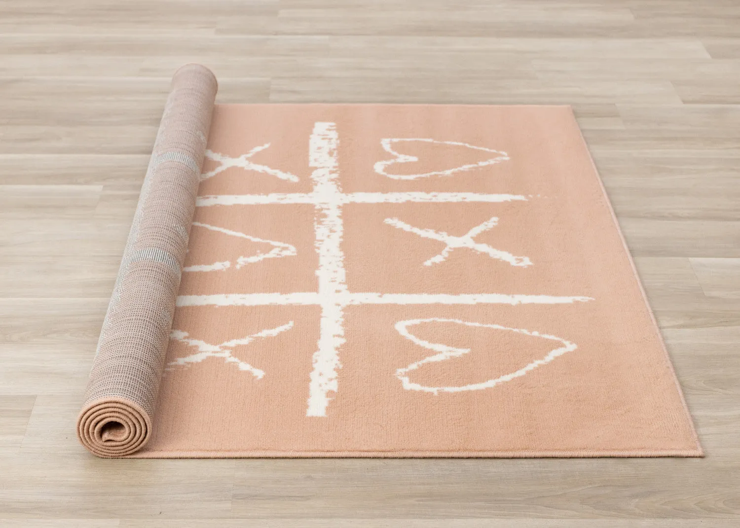 Kids Playing Board Area Rug - Pink Cream - 5' X 8'