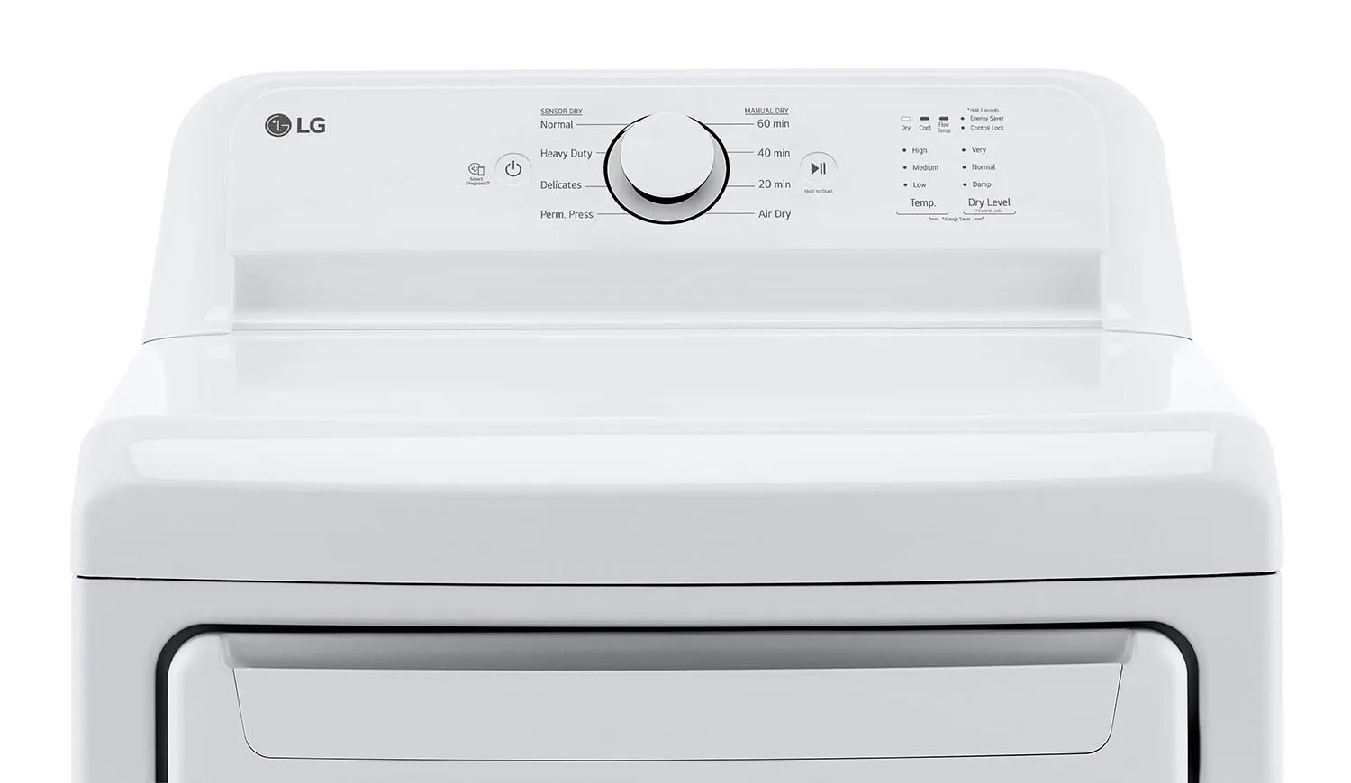 LG White Rear Control Energy Star Dryer with Sensor Dry (7.3 Cu. Ft) - DLE6100W