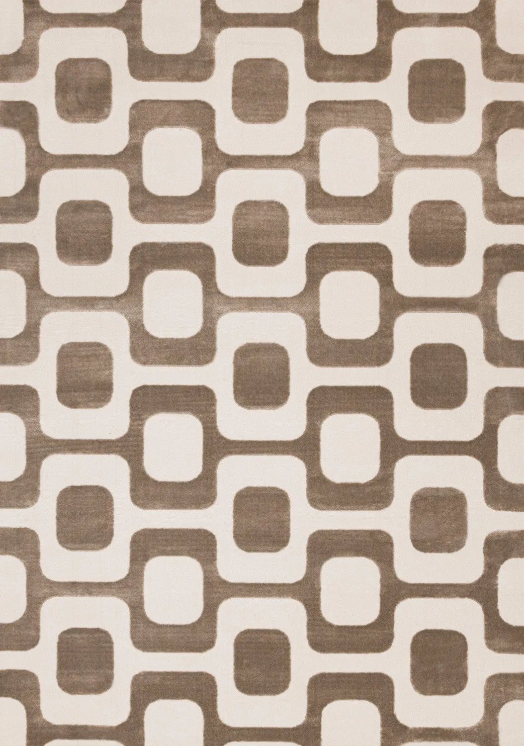 Logan Modern Vintage Area Rug - Brown Cream - 5' X 8'