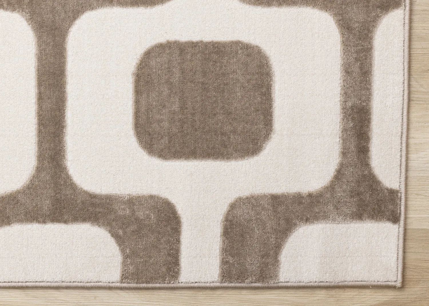 Logan Modern Vintage Area Rug - Brown Cream - 5' X 8'