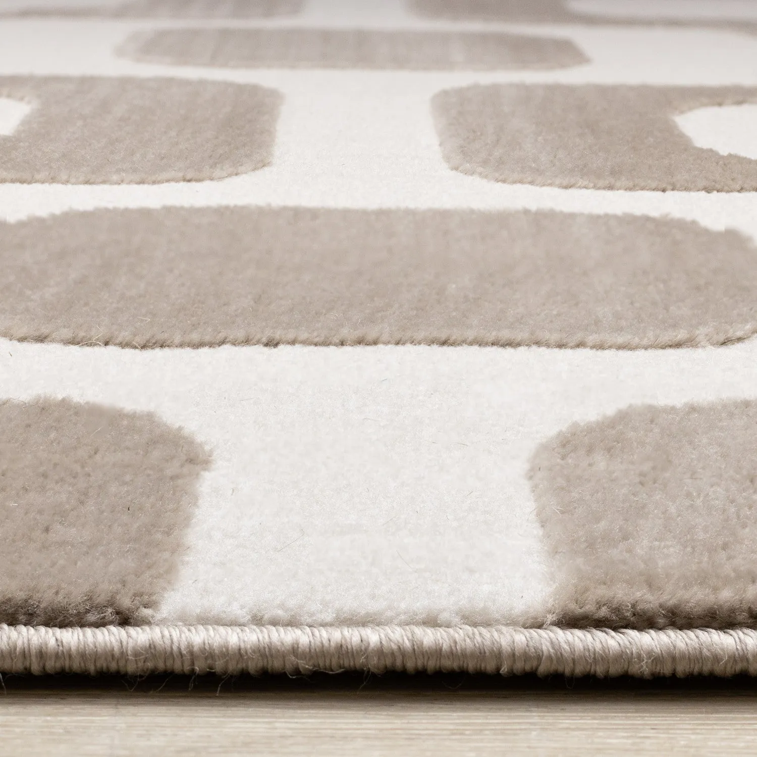Logan Modern Vintage Area Rug - Brown Cream - 5' X 8'
