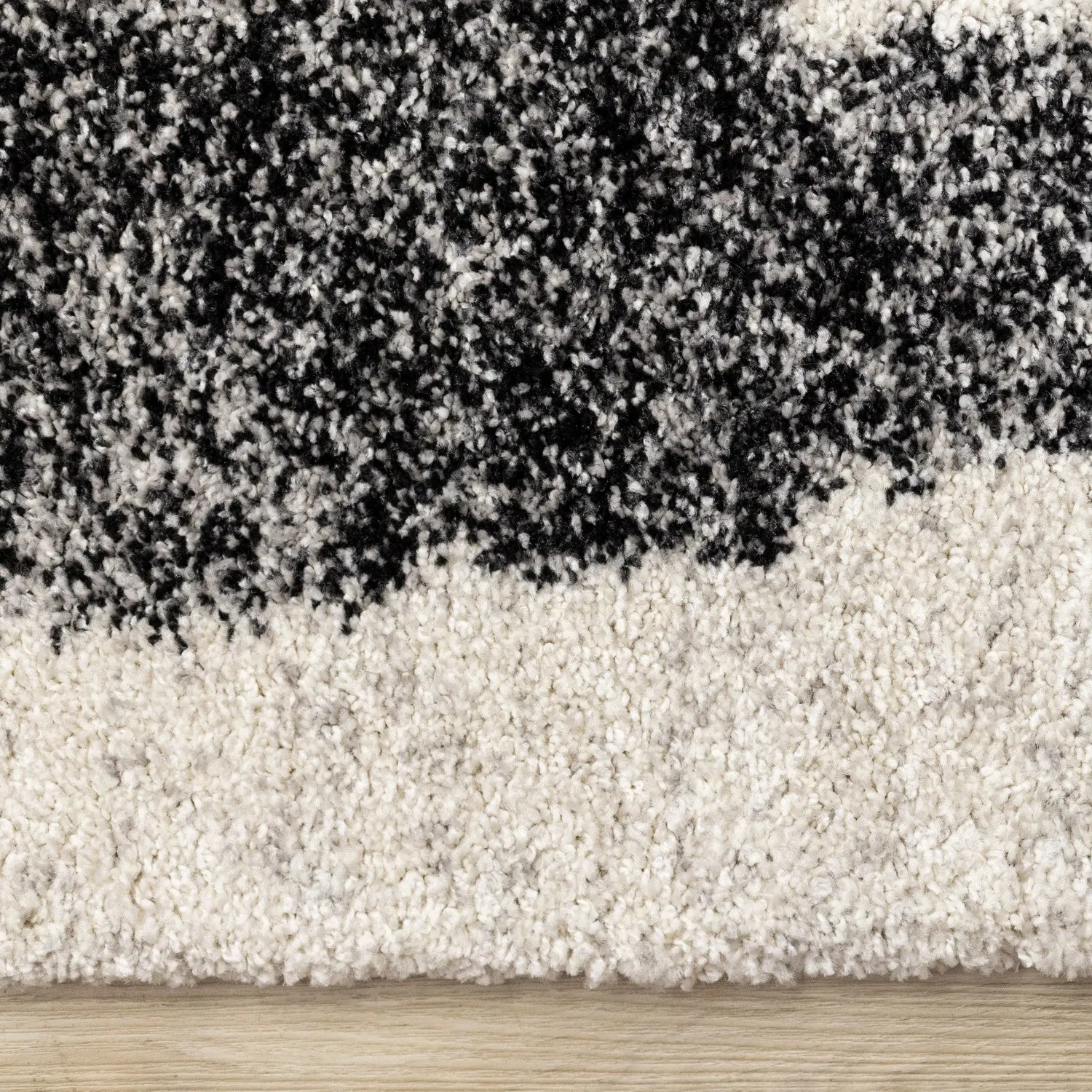 Marquee Modern Abstract Area Rug - Cream Black - 8' X 11'