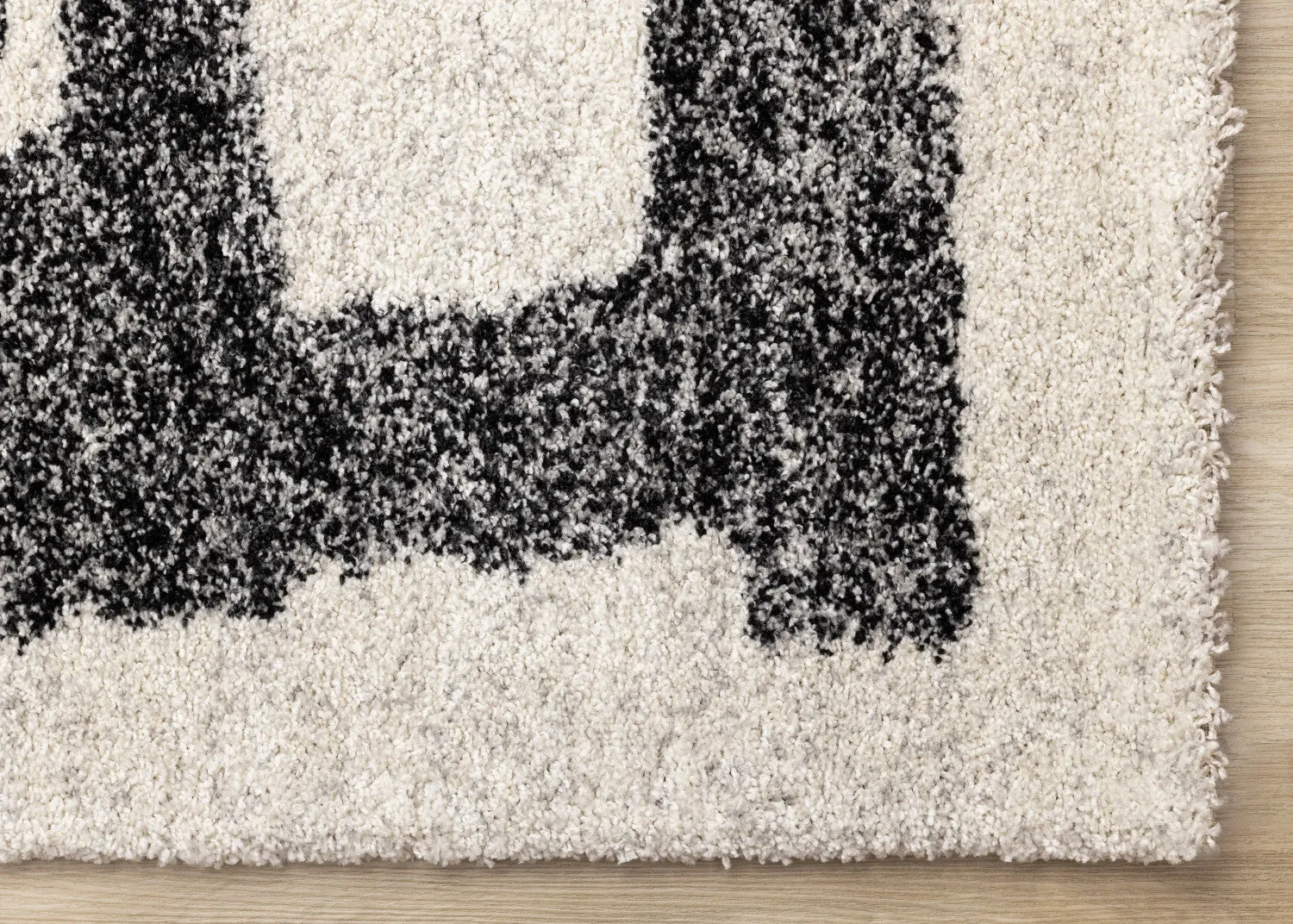 Marquee Modern Abstract Area Rug - Cream Black - 8' X 11'