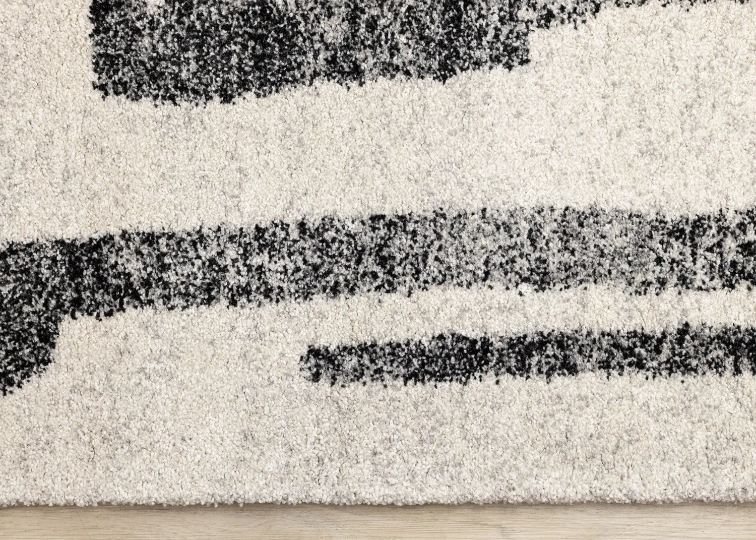 Marquee Modern Abstract Area Rug - Cream Black - 8' X 11'