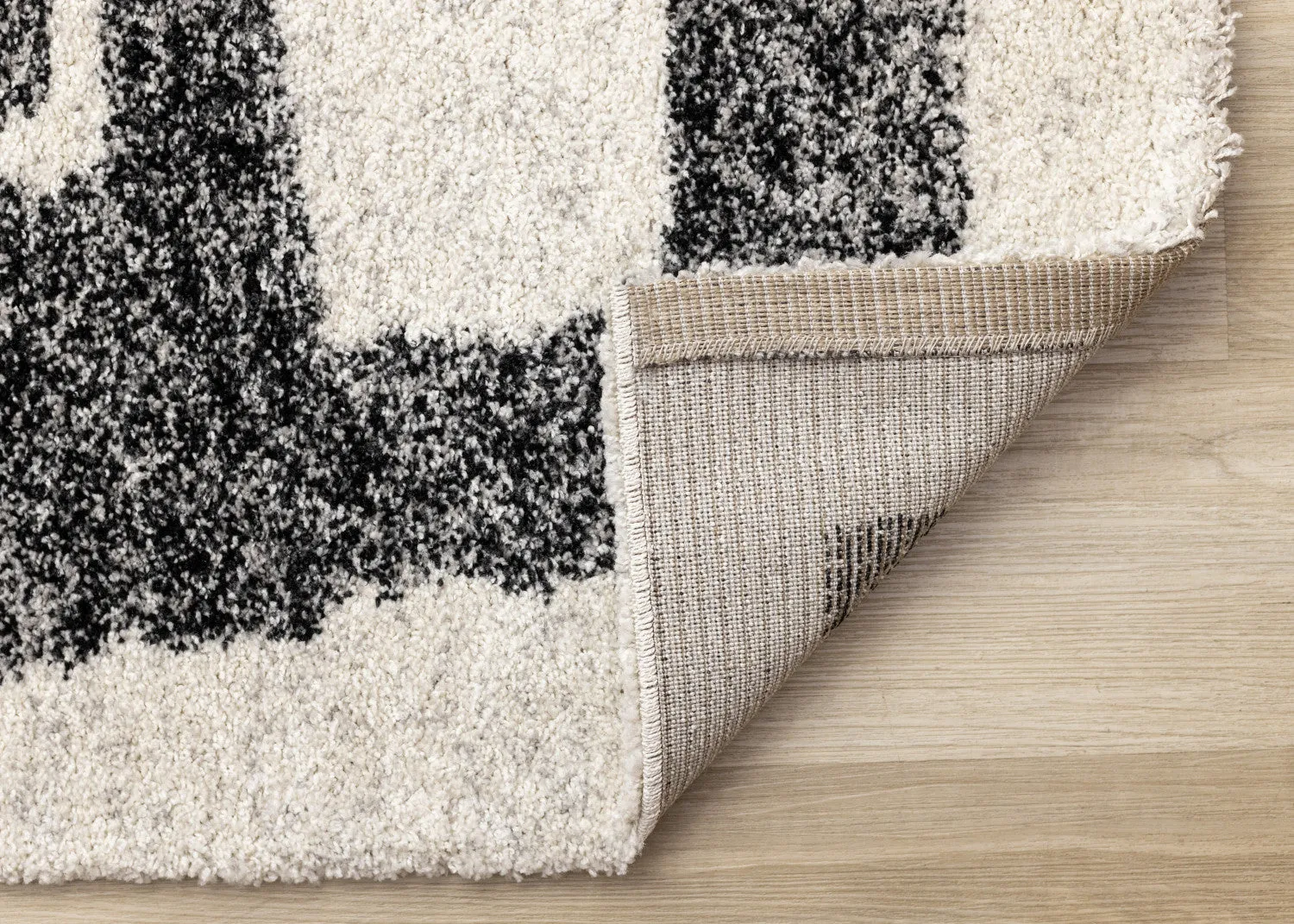 Marquee Modern Abstract Area Rug - Cream Black - 8' X 11'