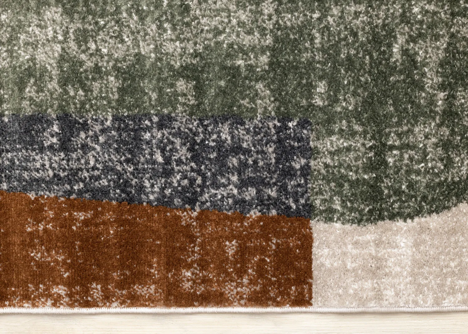 Maui Modern Geometric Area Rug - Grey Green Yellow - 5' X 8'