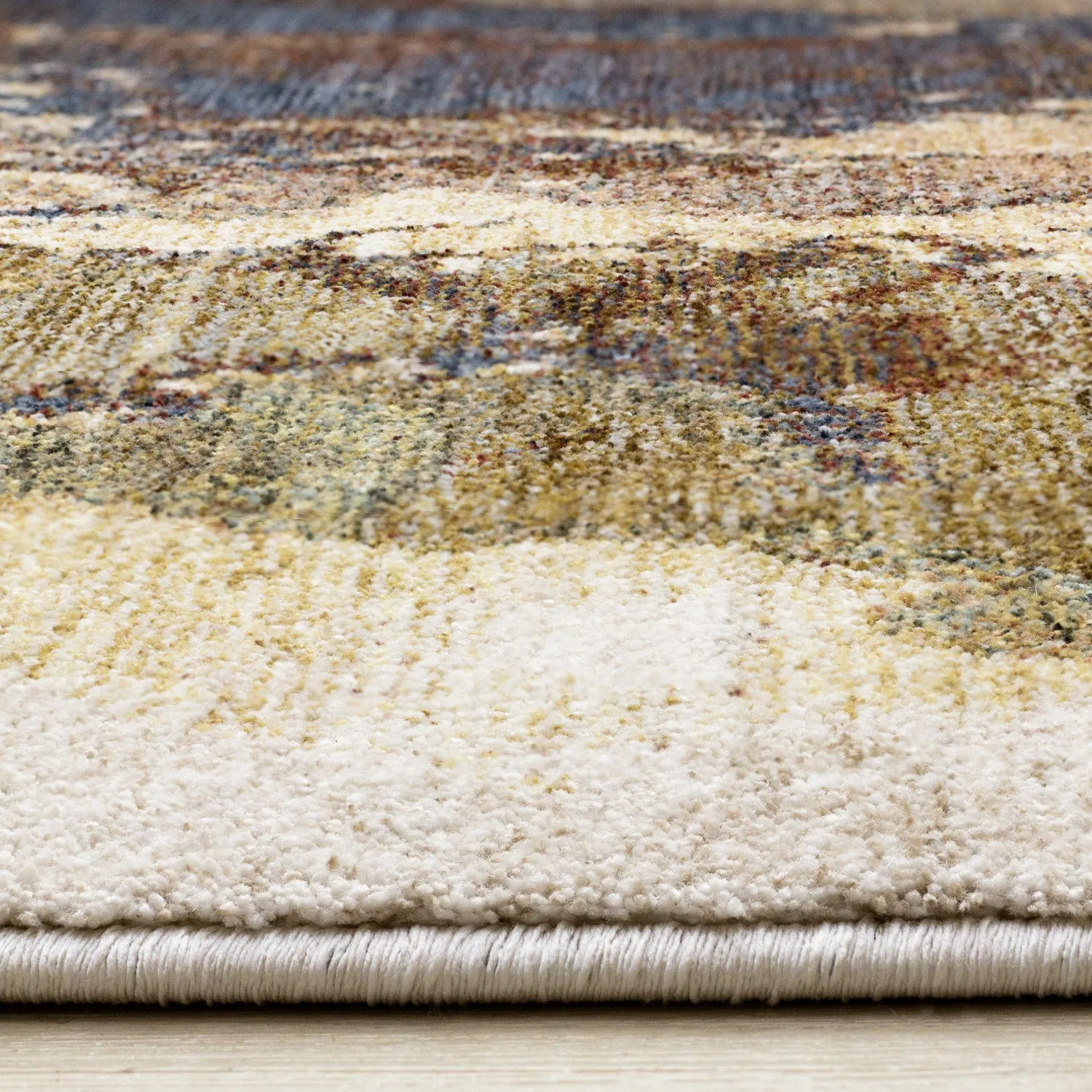 Micah Modern Galaxy Area Rug - Cream Grey Blue - 8' X 11'