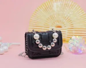Mini Sophie Pearl Black Crossbody Purse