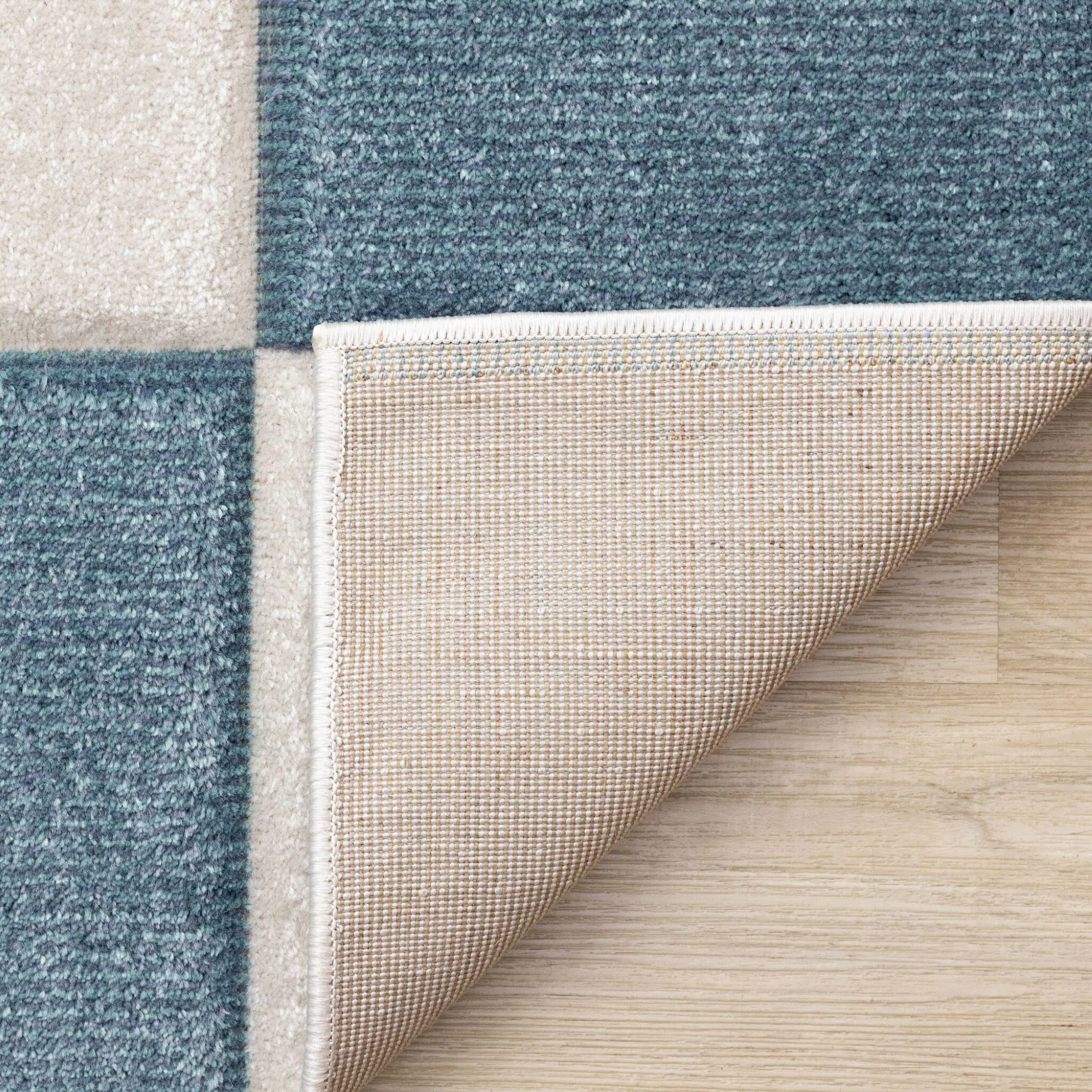 Ocean Blocks 5'3" x 7'7" Banded Rectangle Area Rug - Blue, White