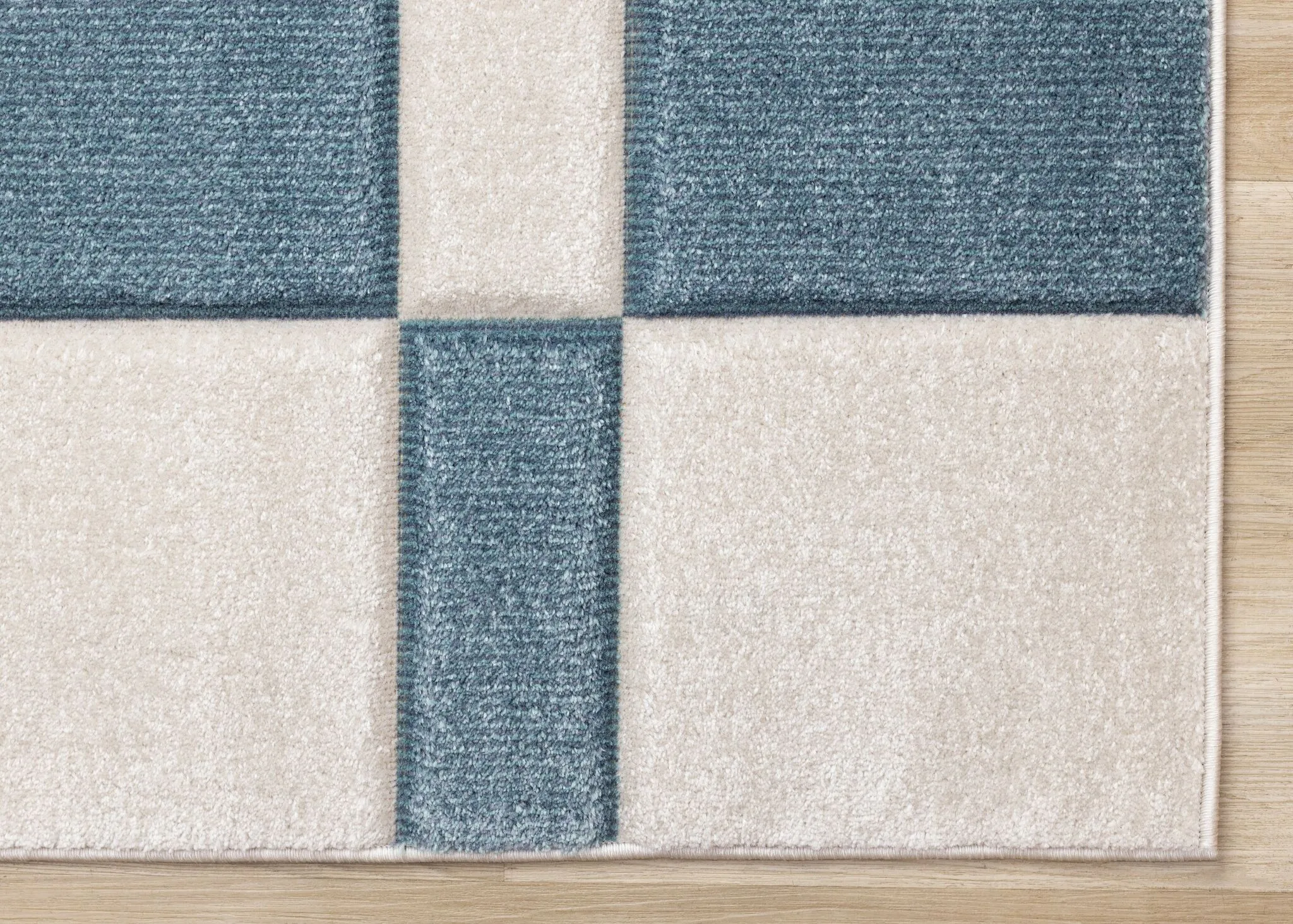 Ocean Blocks 5'3" x 7'7" Banded Rectangle Area Rug - Blue, White