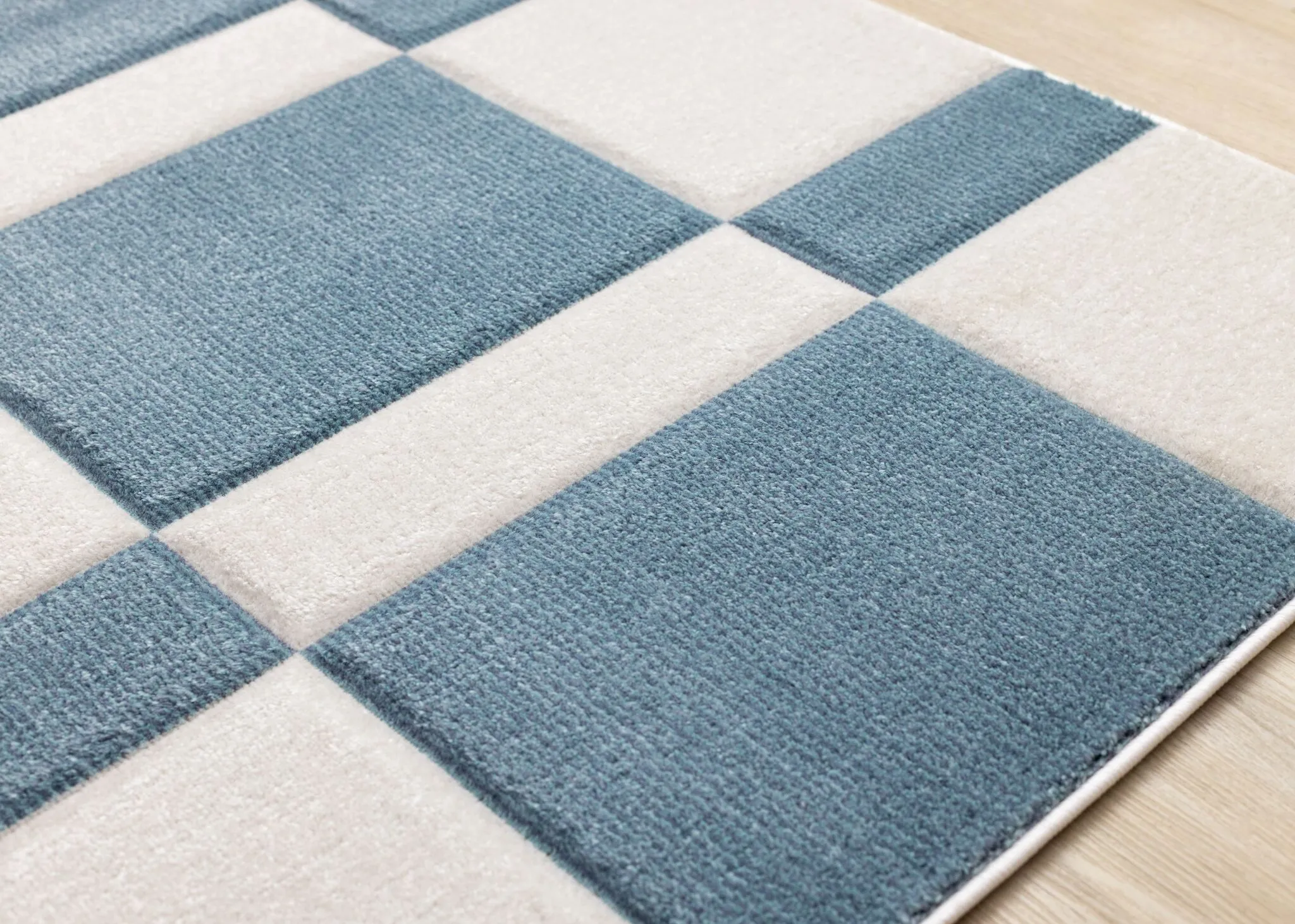 Ocean Blocks 5'3" x 7'7" Banded Rectangle Area Rug - Blue, White