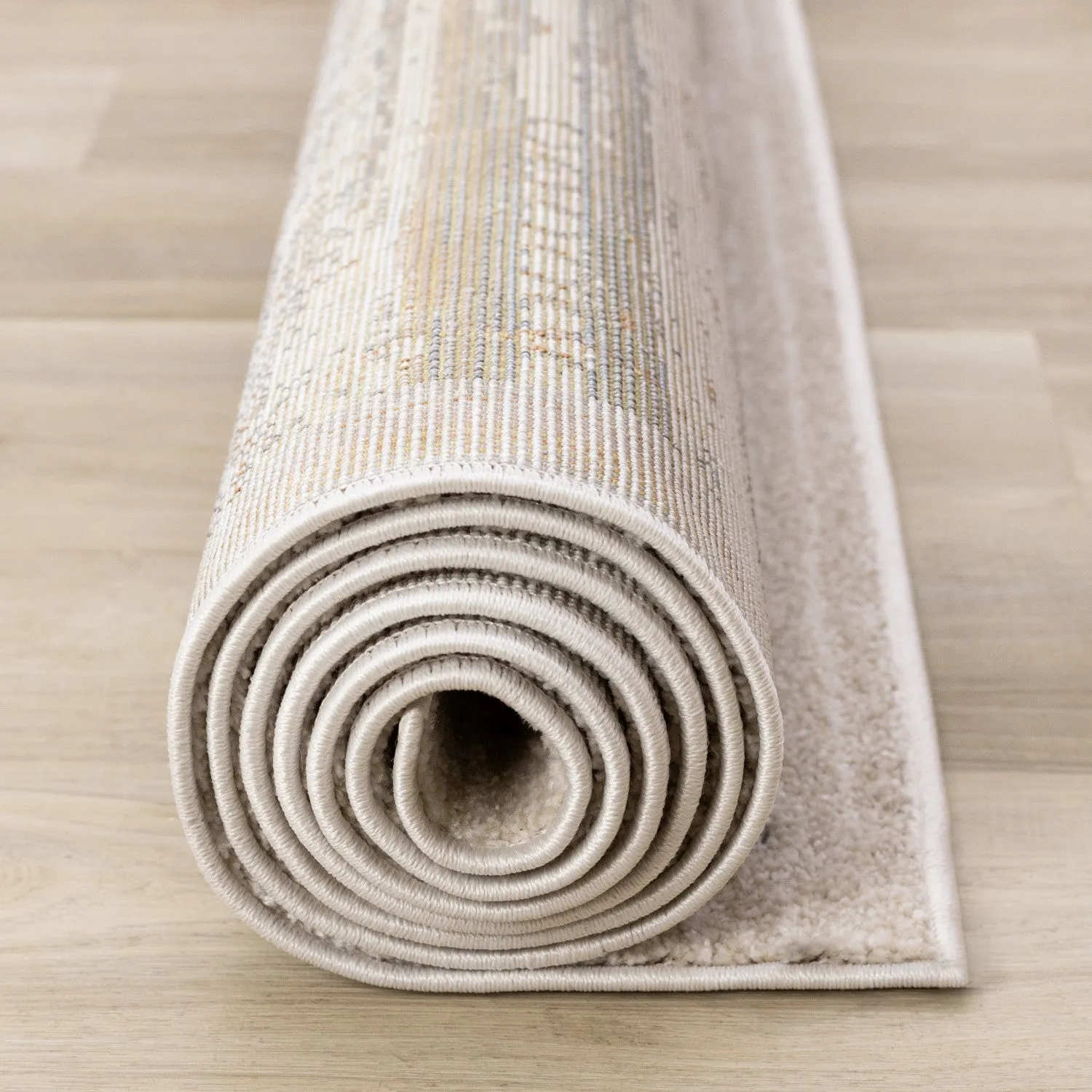 Sadie Casual Contemporary Area Rug - Grey Beige - 5' X 8'