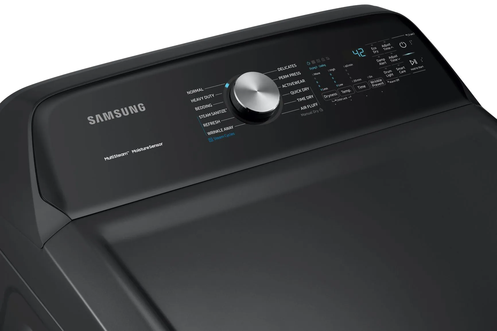 Samsung Black Stainless Electric Dryer with Steam Sanitize  (7.4 Cu.Ft.) - DVE50A5405V/AC