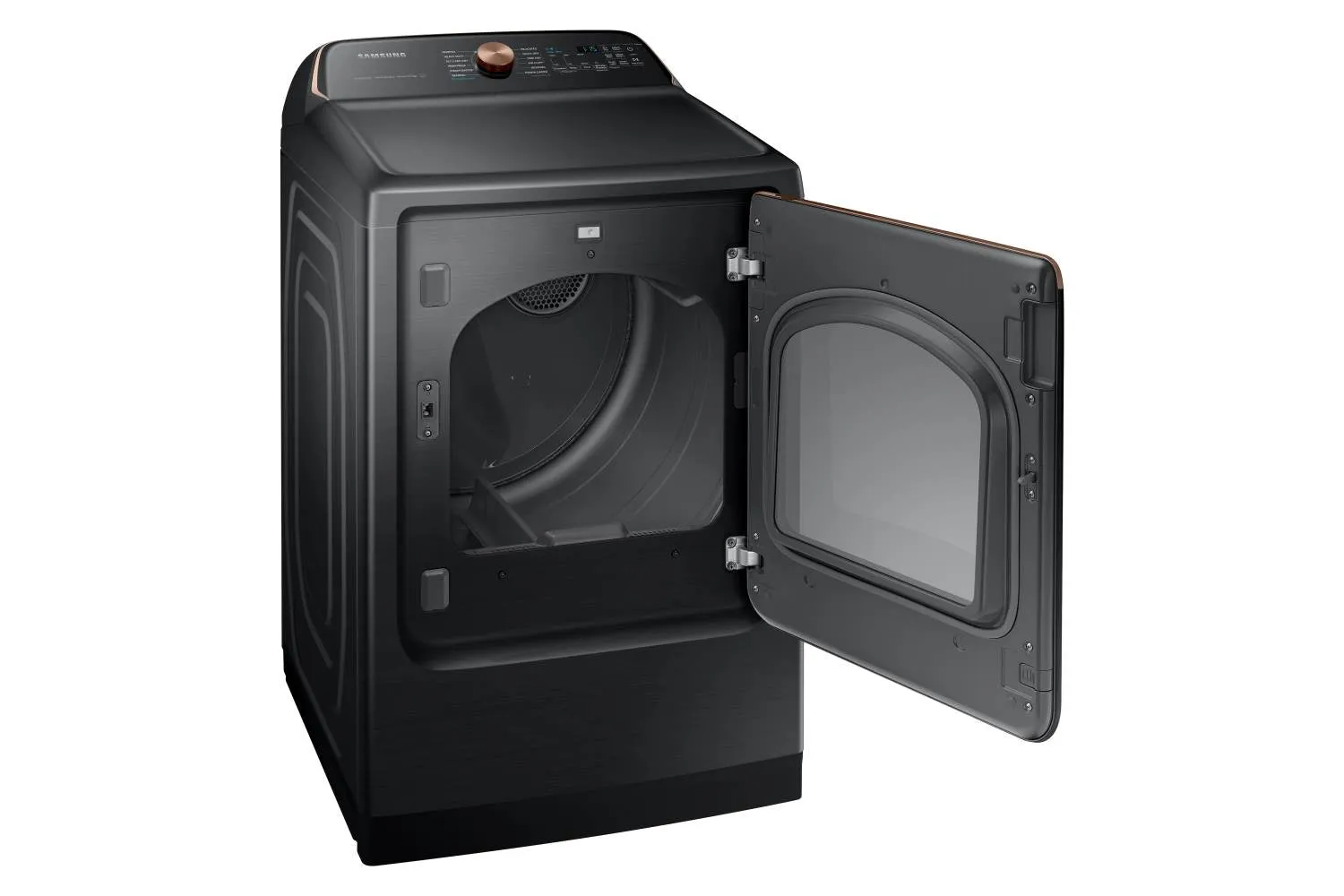 Samsung Black Stainless Ultra Capacity Top Load Washer (6.2cu.ft) & Smart Electric Dryer with Pet Care (7.4cu.ft) - WA54CG7550AVA4/DVE54CG7550VAC