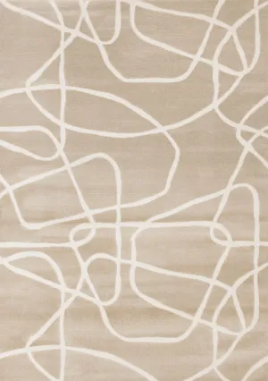 Soft Currents 5'3" x 7'7" Organic Line Design Area Rug - Beige, Cream