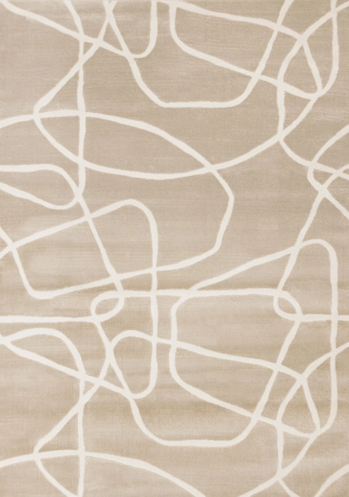 Soft Currents 5'3" x 7'7" Organic Line Design Area Rug - Beige, Cream