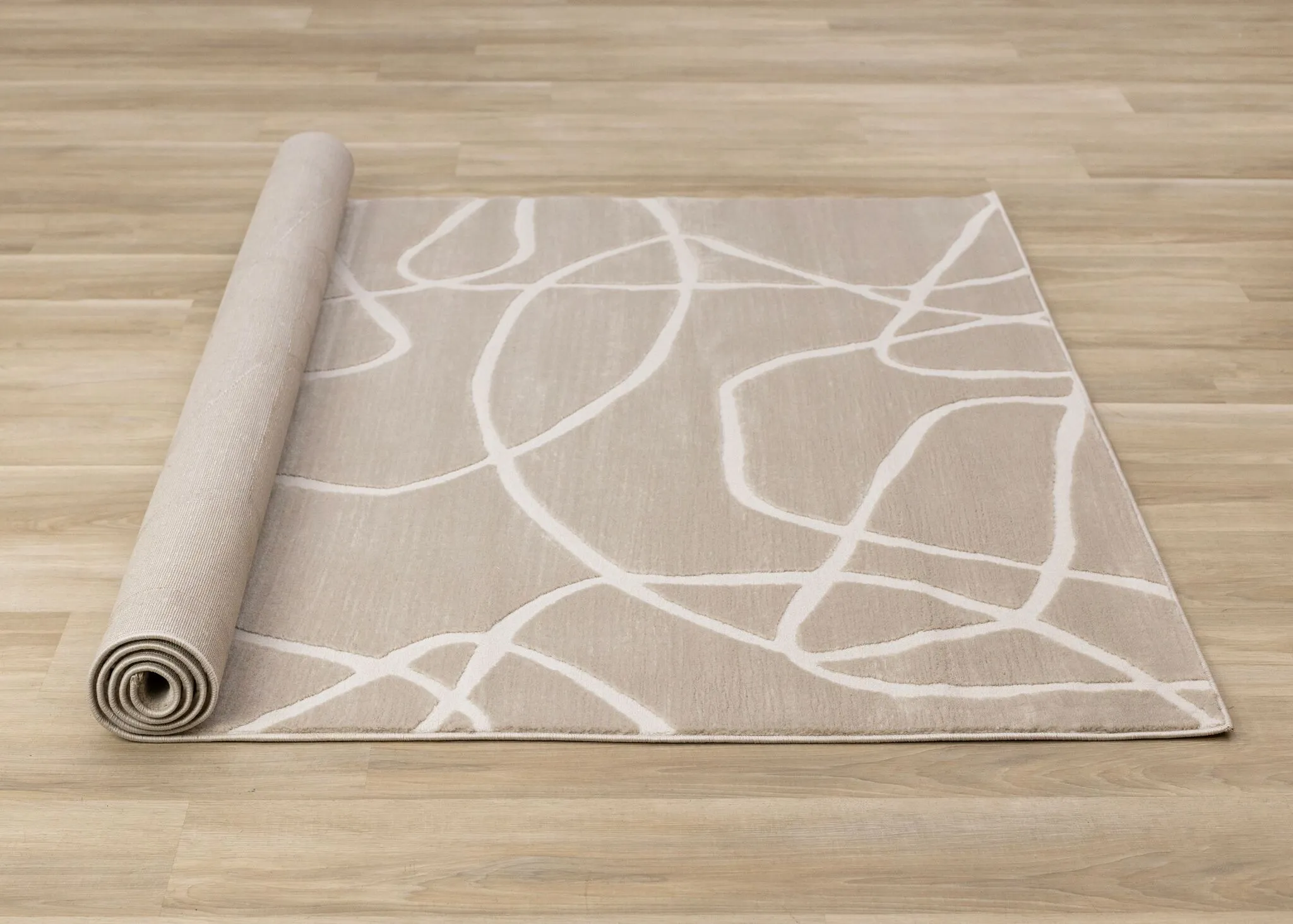 Soft Currents 5'3" x 7'7" Organic Line Design Area Rug - Beige, Cream
