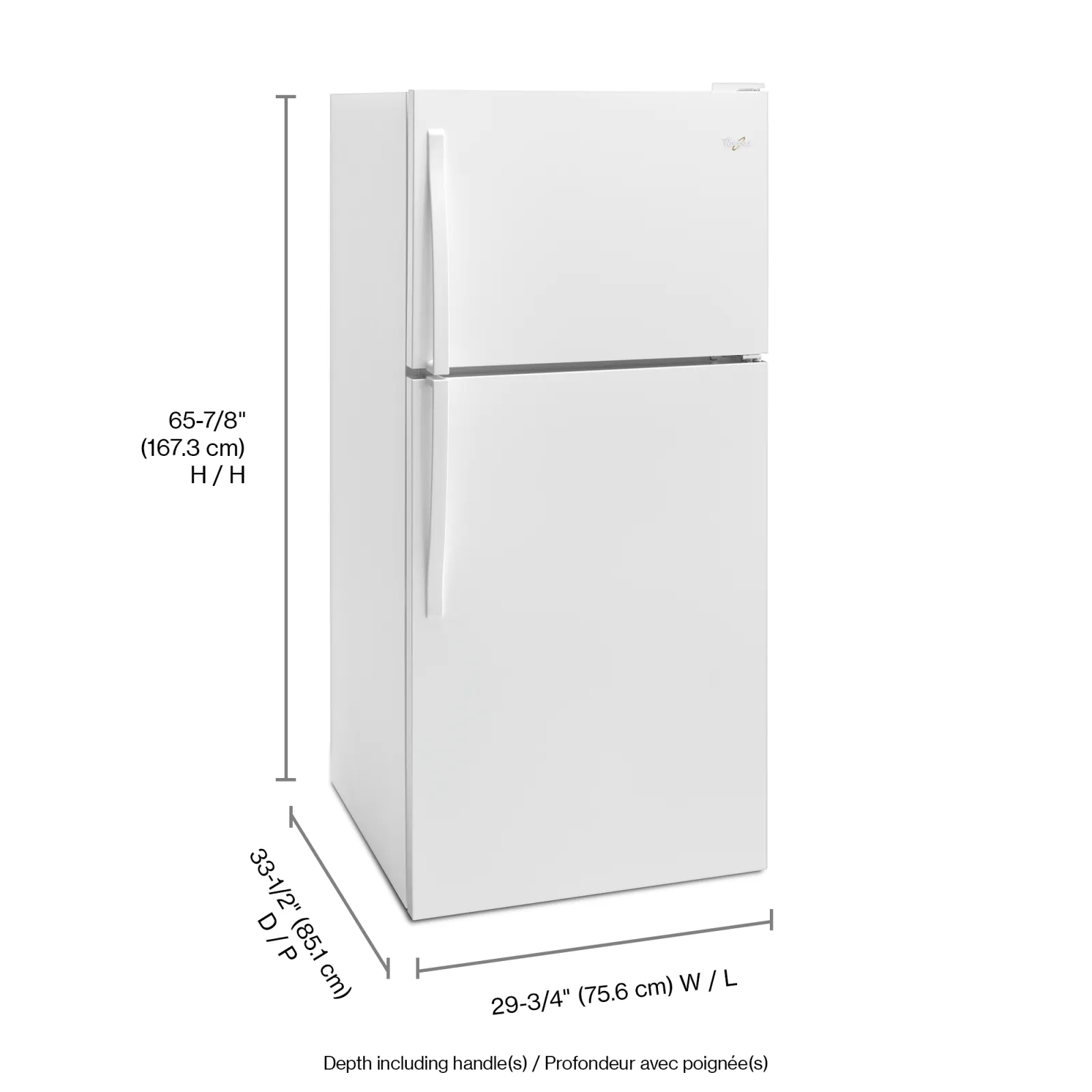 Whirlpool White Top-Freezer Refrigerator (18.2 Cu. Ft.) WRT318FZDW